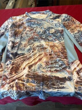 Realtree Long Sleeve Camo Performance Shirt in Blue and Brown